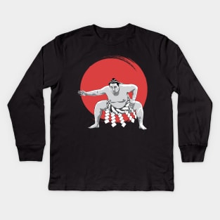 Japanese Sumo Wrestler t-shirt Kids Long Sleeve T-Shirt